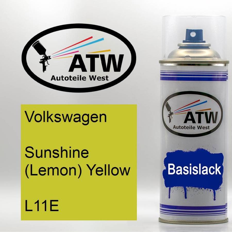 Volkswagen, Sunshine (Lemon) Yellow, L11E: 400ml Sprühdose, von ATW Autoteile West.